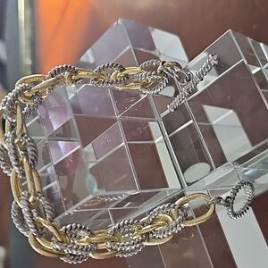 Gold and Silver Chain Bracelet
